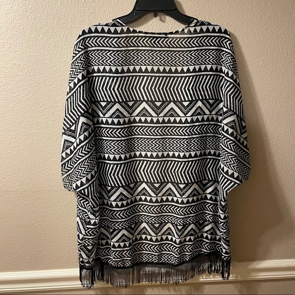 Zac & Rachel Chevron Cardigan with Fringe Size XL - Picture 6 of 9